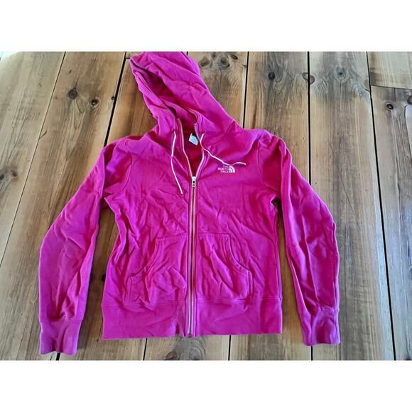 The North Face Women's PINK Full Zip Hooded Sweatshirt/jacket.Fleece lined.SMALL - Picture 1 of 9
